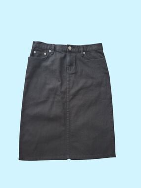 Lauren Ralph Lauren Jeans Co. Black Pencil Cotton Denim Skirt Size 2 Goth